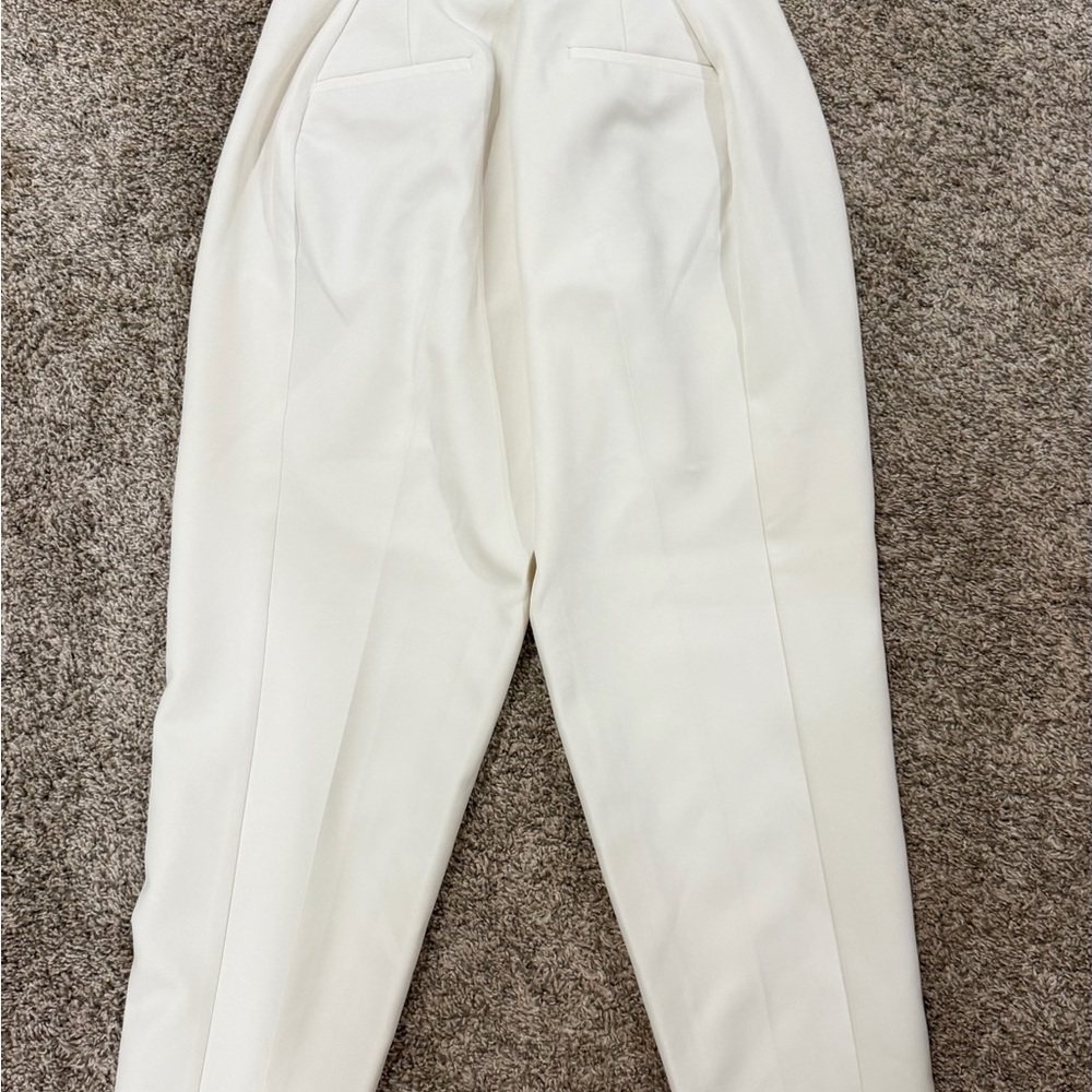 NWT Express Cream High-Waist Pleated Trousers - Picture 2 of 3